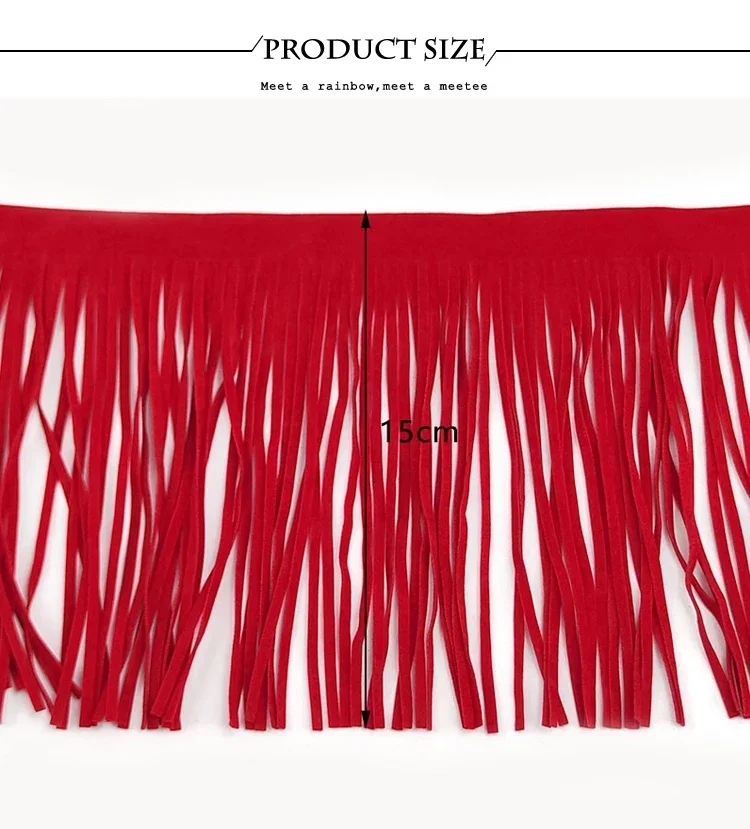 2M 10/15/20/25/30cm Tassel Fringe For Clothes Suede Leather Trim Lace Ribbon Handbag Skirt Decoration Trimming DIY Accessories