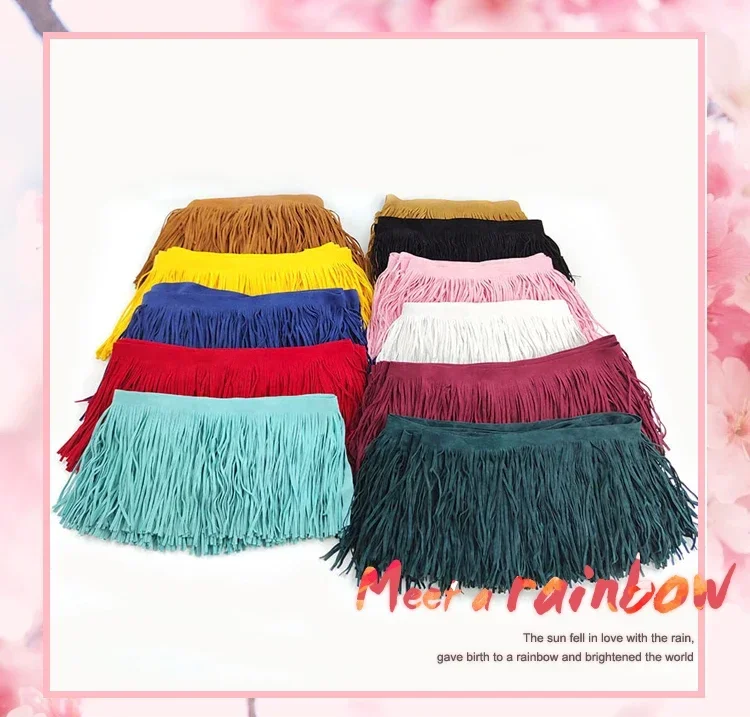 2M 10/15/20/25/30cm Tassel Fringe For Clothes Suede Leather Trim Lace Ribbon Handbag Skirt Decoration Trimming DIY Accessories