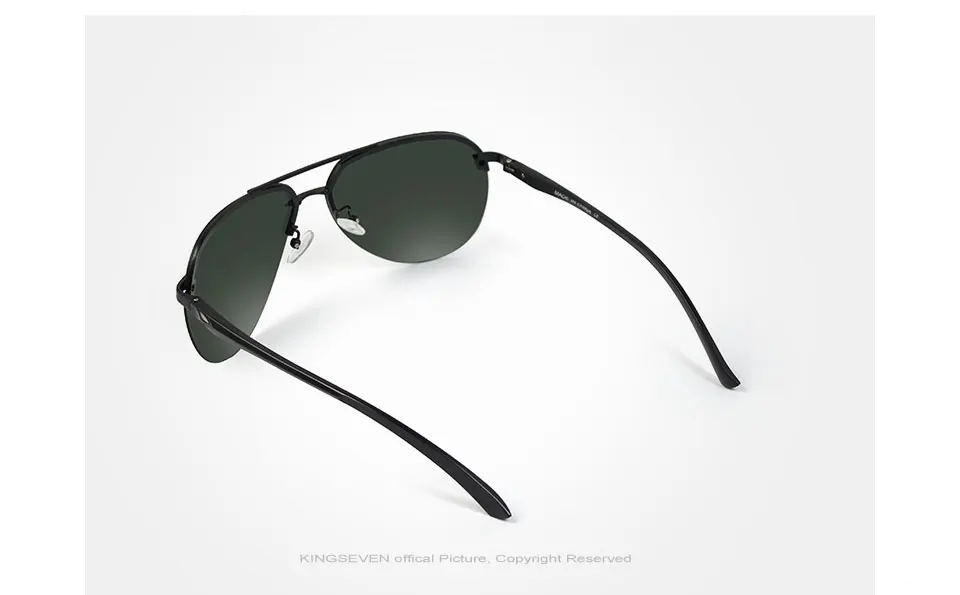KINGSEVEN  Rimless Pilot Sunglasses Polarized UV400 Trendy Driving Men Women Glasses Retro Fashion Outdoor Eyewear