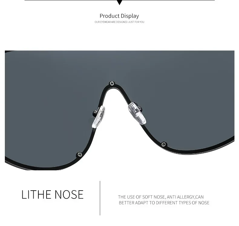 New Fashionable Oversized Oval Shaped Sunglasses For Women Borderless Summer UV Resistant Glasses Outdoor Photography Eyewears