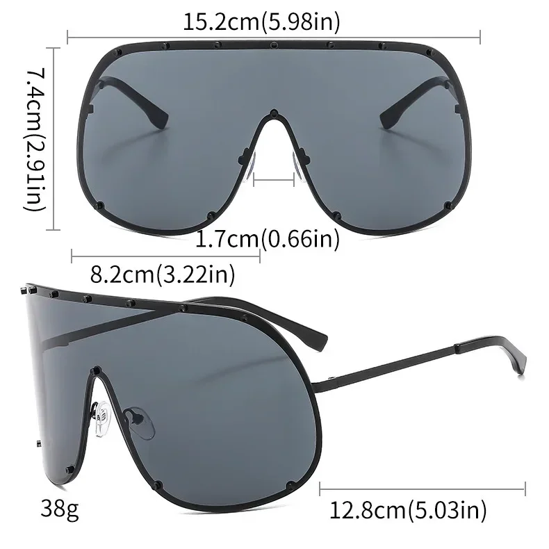 New Fashionable Oversized Oval Shaped Sunglasses For Women Borderless Summer UV Resistant Glasses Outdoor Photography Eyewears