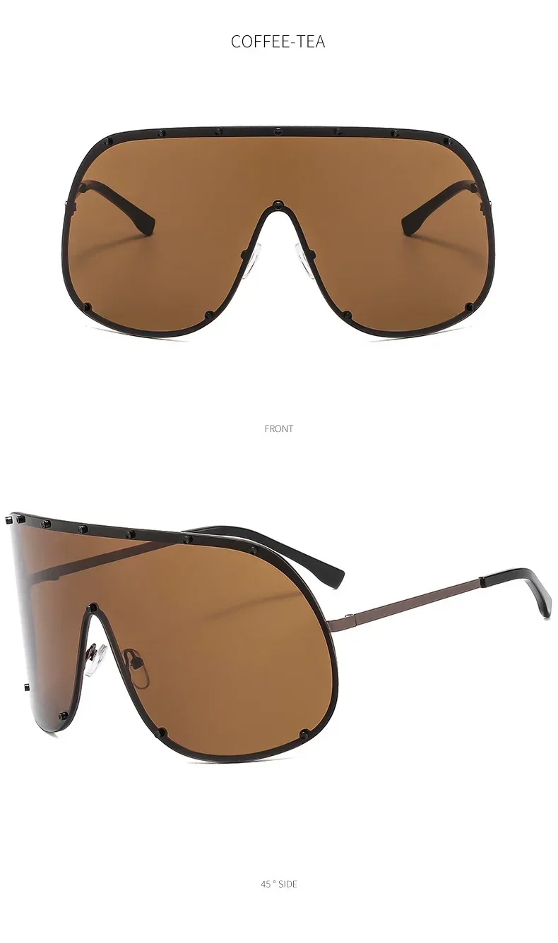 New Fashionable Oversized Oval Shaped Sunglasses For Women Borderless Summer UV Resistant Glasses Outdoor Photography Eyewears