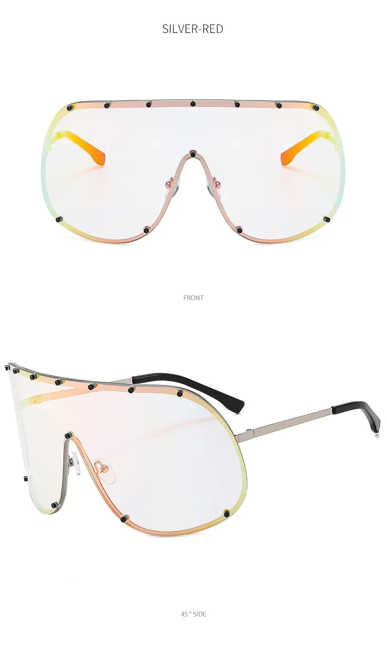 New Fashionable Oversized Oval Shaped Sunglasses For Women Borderless Summer UV Resistant Glasses Outdoor Photography Eyewears