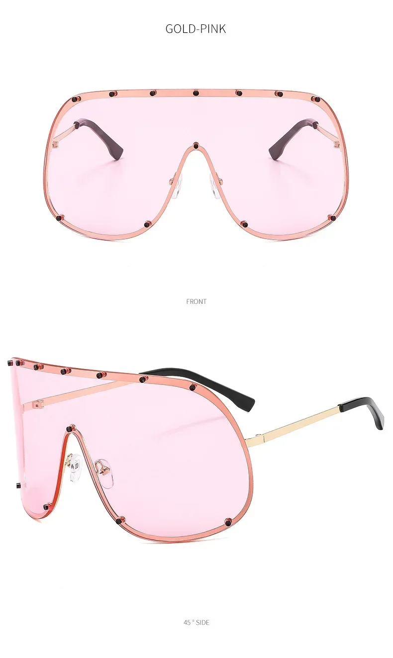 New Fashionable Oversized Oval Shaped Sunglasses For Women Borderless Summer UV Resistant Glasses Outdoor Photography Eyewears
