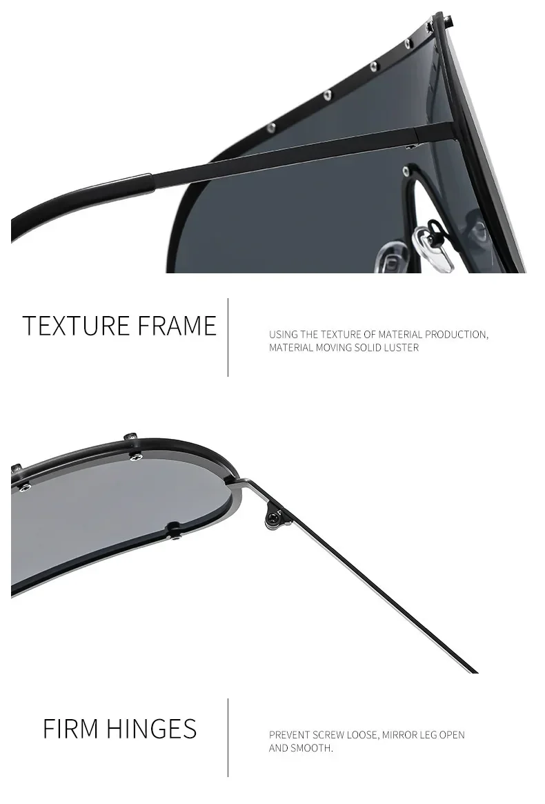 New Fashionable Oversized Oval Shaped Sunglasses For Women Borderless Summer UV Resistant Glasses Outdoor Photography Eyewears