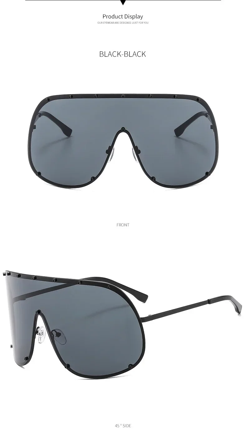 New Fashionable Oversized Oval Shaped Sunglasses For Women Borderless Summer UV Resistant Glasses Outdoor Photography Eyewears