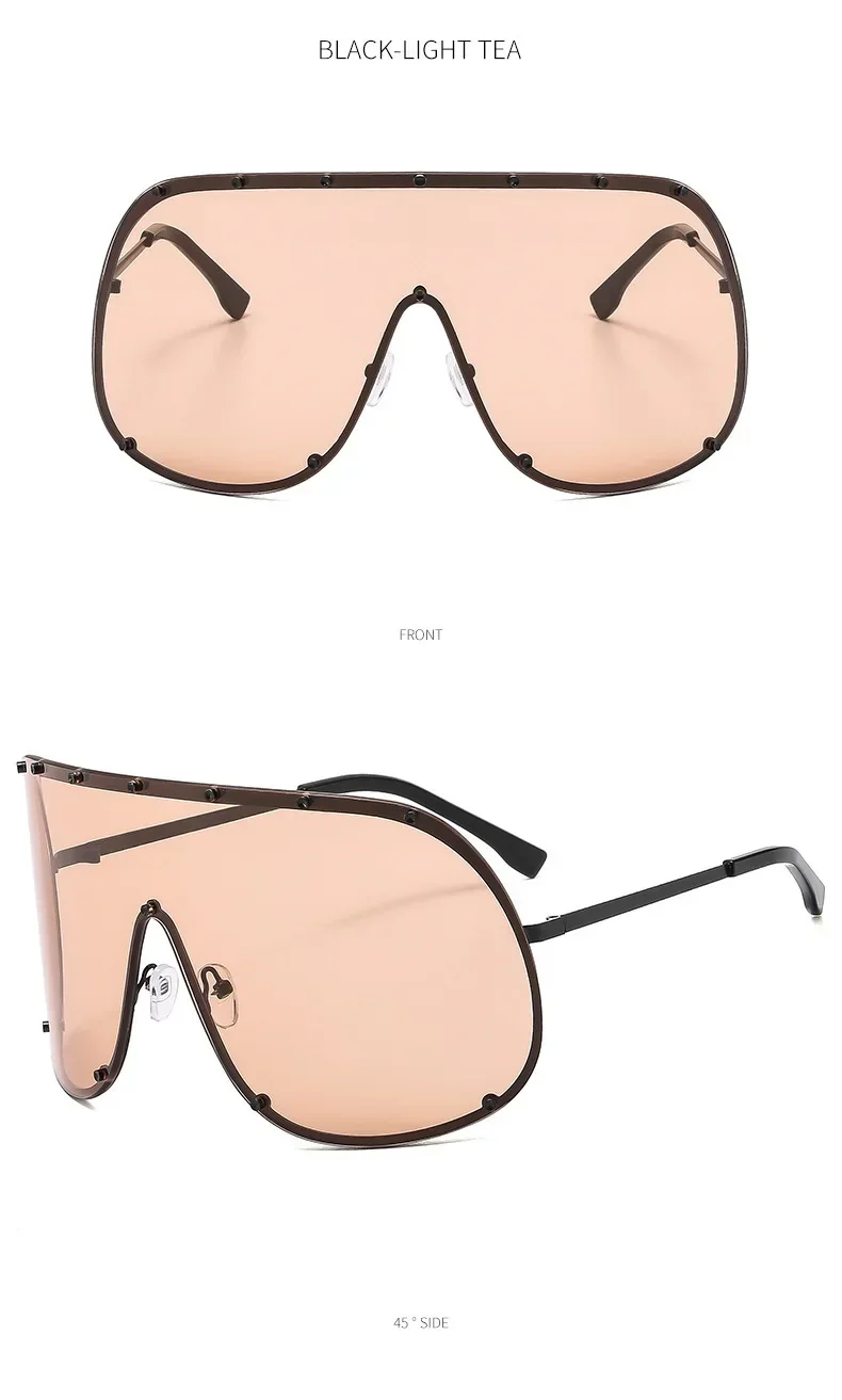 New Fashionable Oversized Oval Shaped Sunglasses For Women Borderless Summer UV Resistant Glasses Outdoor Photography Eyewears