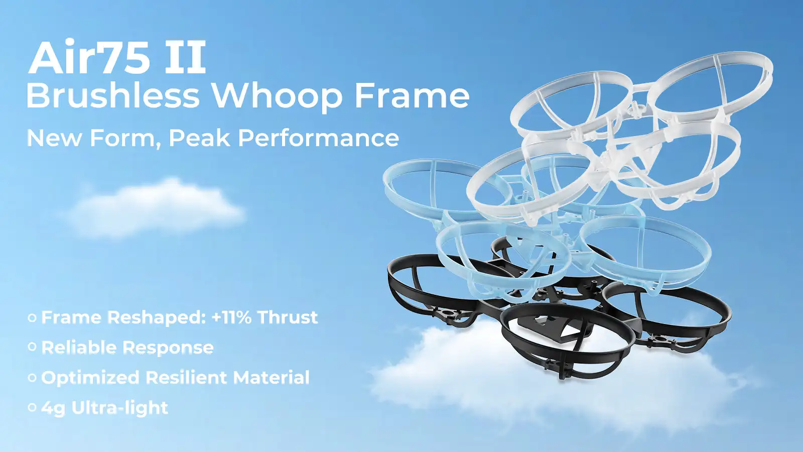Meteor75 AirII 75mm /Meteor Air65 II 65mm Brushless BWhoop Frame for BETAFPV FPV RC Quadcopter /with Ultra-Light AirII Canopy