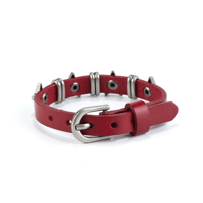 E0BF Goth Vintage Star Leather Alloy Bracelets For Women Men Gothic Retro Couple Bracelet Rock Party Jewelry Accessory-Decor
