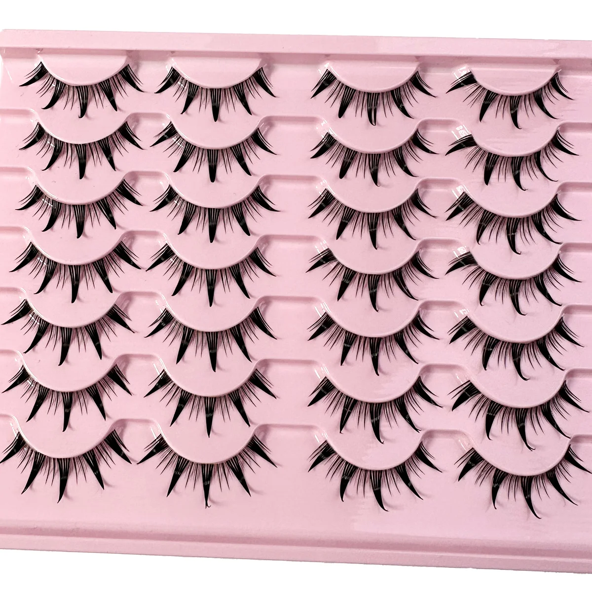 New 14/10/7/5Pairs Manga Lashes Natural Eyelashes Soft Cross Wispy Clear Band False Eyelashes Doll Eyes Lashes Cosplay Extension