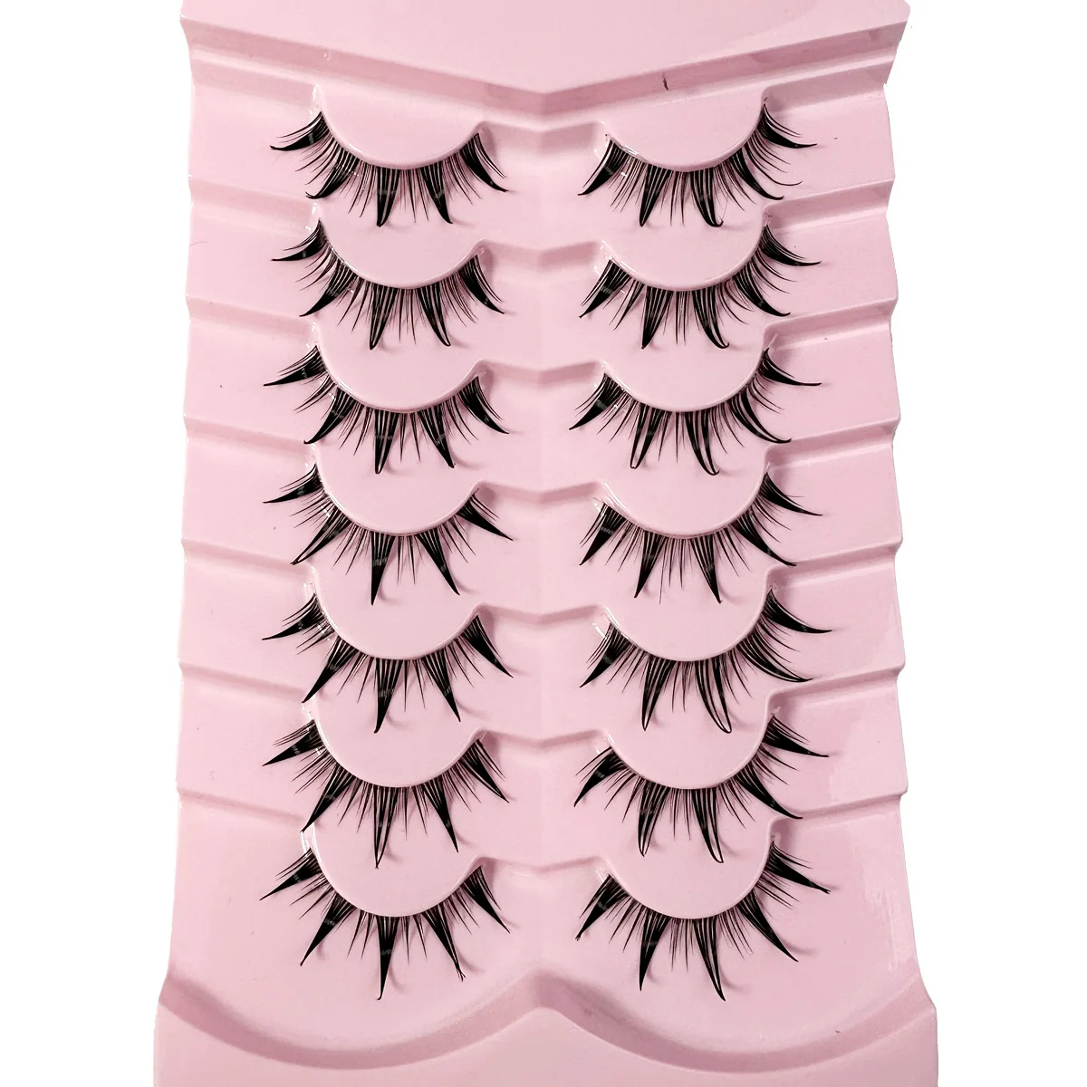 New 14/10/7/5Pairs Manga Lashes Natural Eyelashes Soft Cross Wispy Clear Band False Eyelashes Doll Eyes Lashes Cosplay Extension