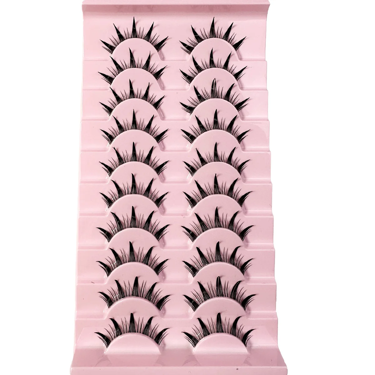 New 14/10/7/5Pairs Manga Lashes Natural Eyelashes Soft Cross Wispy Clear Band False Eyelashes Doll Eyes Lashes Cosplay Extension
