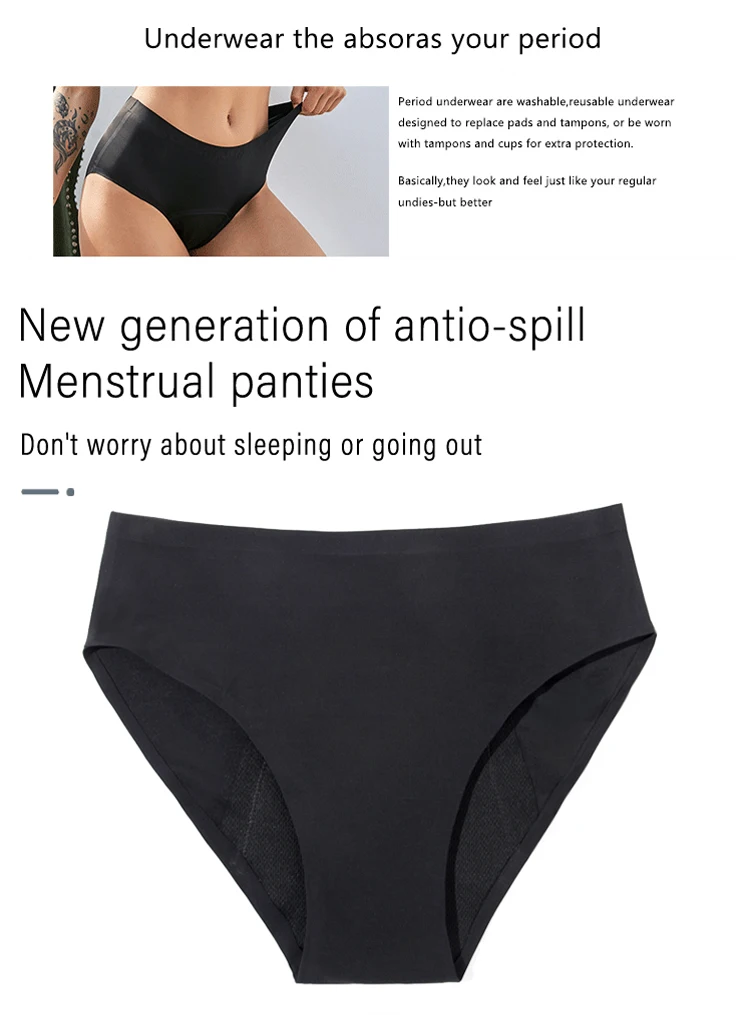Heavy Flow Seamless Period Underwear Women Panties Menstrual Pants Sexy Leak Proof Asorbent Undies Incontinence Dropshipping