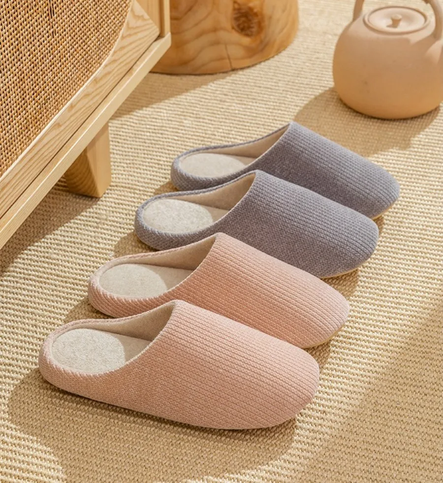 Soft Fluffy Silent Slippers Women Men Couple Non-slip Comfortable Indoor House Flats Slides Home Shoes