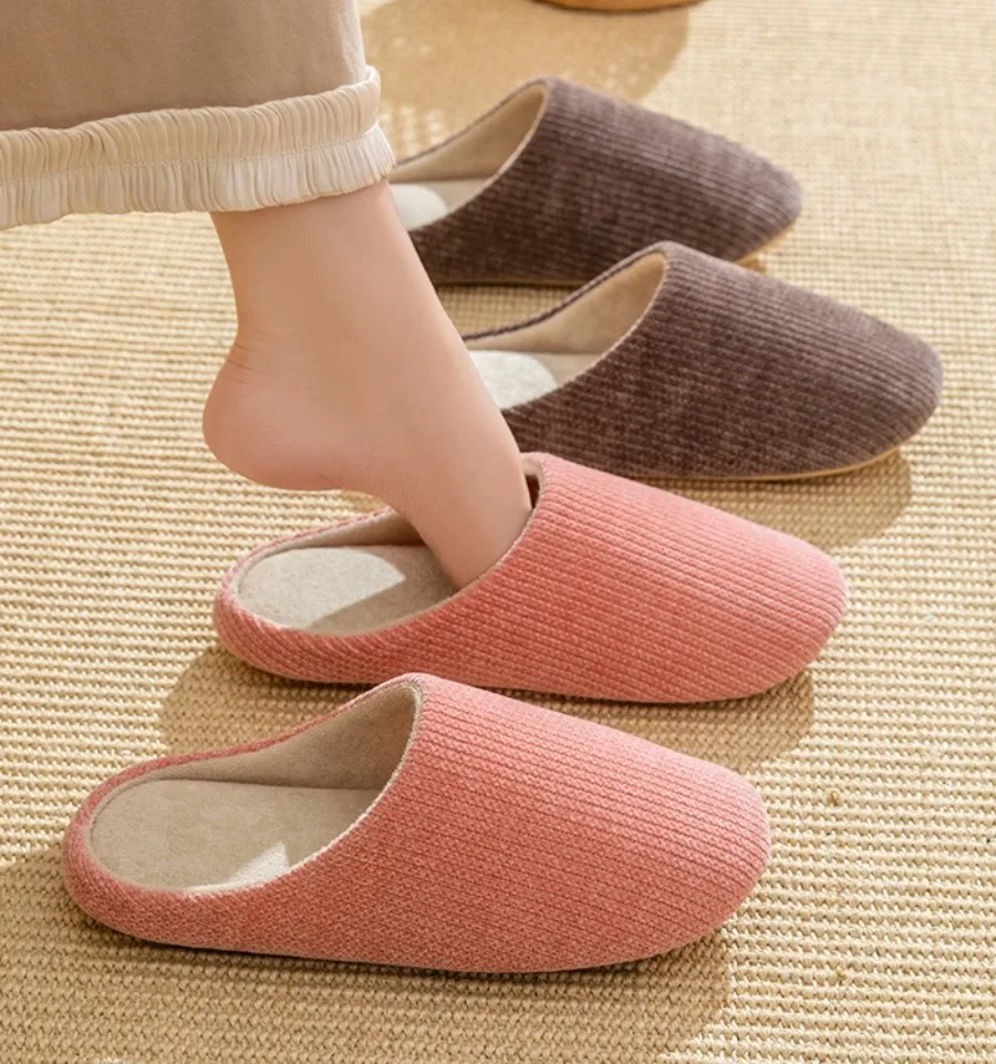 Soft Fluffy Silent Slippers Women Men Couple Non-slip Comfortable Indoor House Flats Slides Home Shoes