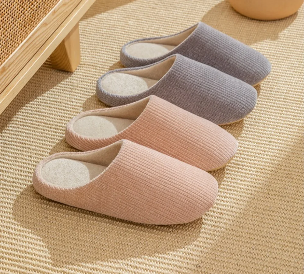 Soft Fluffy Silent Slippers Women Men Couple Non-slip Comfortable Indoor House Flats Slides Home Shoes