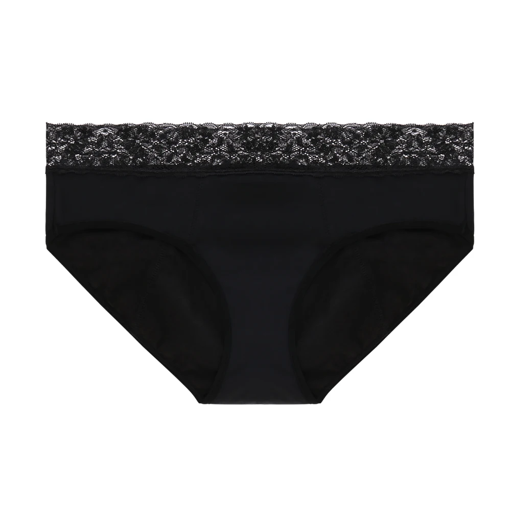 4-Layer Leak proof Menstrual Panties Moderate Fast Absportion Postpartum Belly Support Briefs With Lace Design Reusable