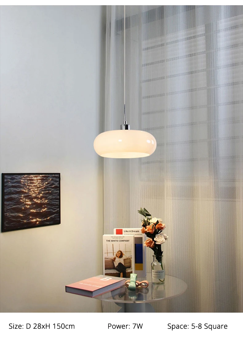 Bauhaus Style Chandelier For Restaurant Nordic Bedroom LivingRoom Warm Lamp Pendant Light Corridor Aisle Light Glass Chandelier