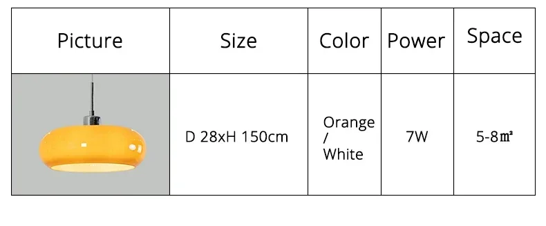 French Glass Pendant Light Orange/White Home Deco Chandelier Living Room Restaurant Bedroom Study Indoor Decoration Hanging Lamp