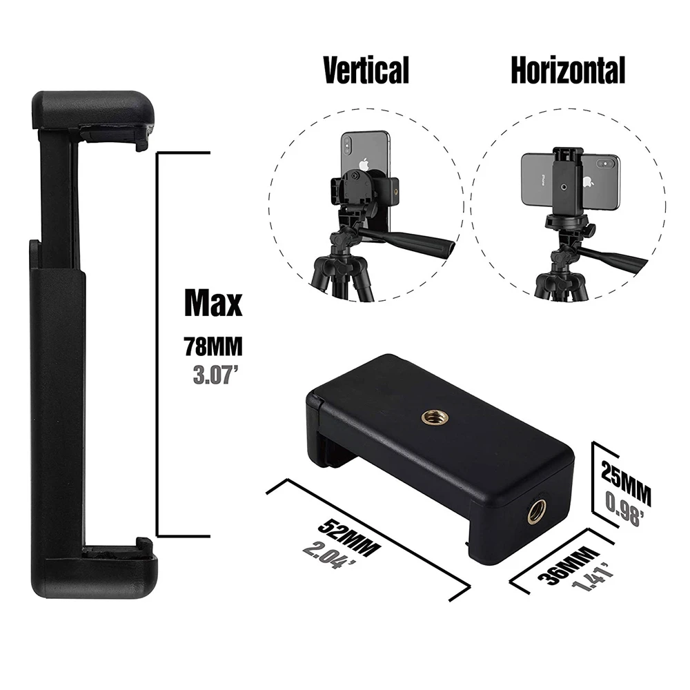 Tripod Stand Phone Clip 1/4 Inch Screw Hole Holder For Tripod Mobile Smart Phone Universal Accessories Stand Mount