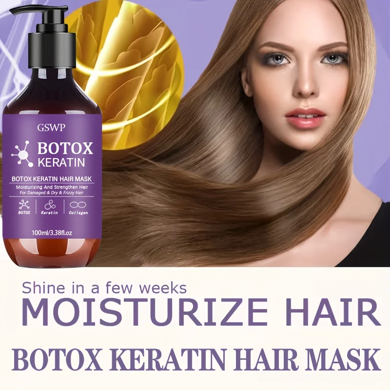 GSWP Botox Keratin Hair Mask, moisturizes and strengthens damaged hair, reduces frizz, split ends and tangles.100ml/200ml