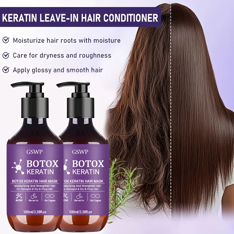 GSWP Botox Keratin Hair Mask, moisturizes and strengthens damaged hair, reduces frizz, split ends and tangles.100ml/200ml