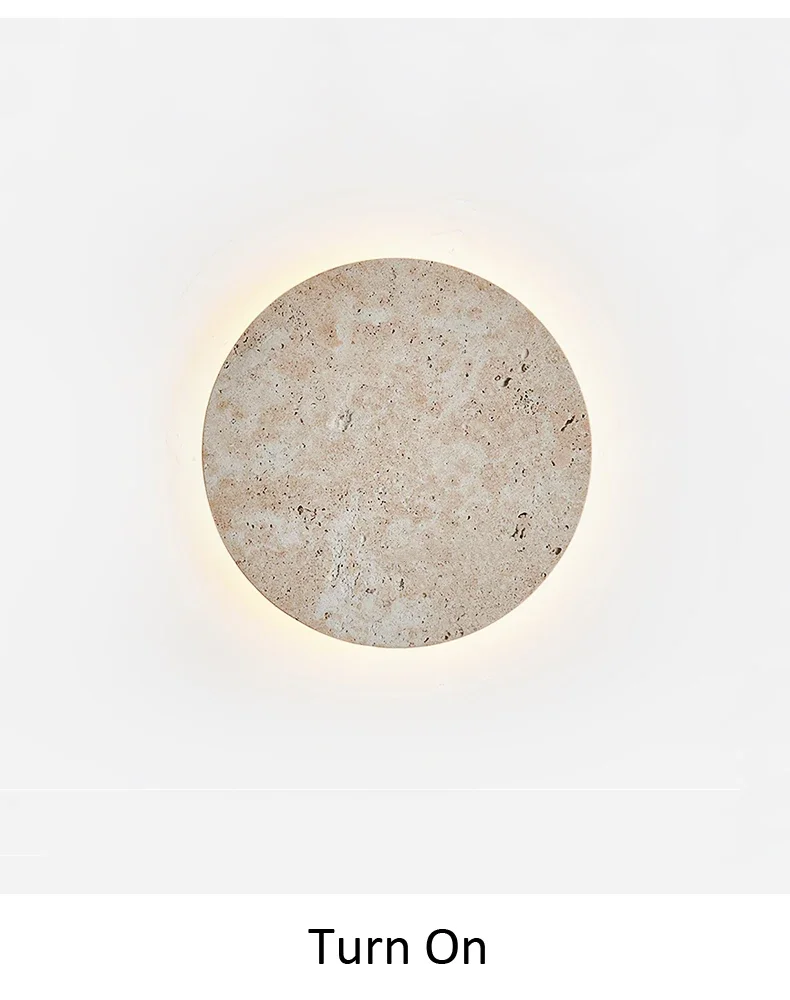 Luma Wabi-Sabi Yellow Travertine Wall Light, Natural Stone LED Wall Sconce Lamp for Bedroom Bedside, Aisle, Stair Home Deocr
