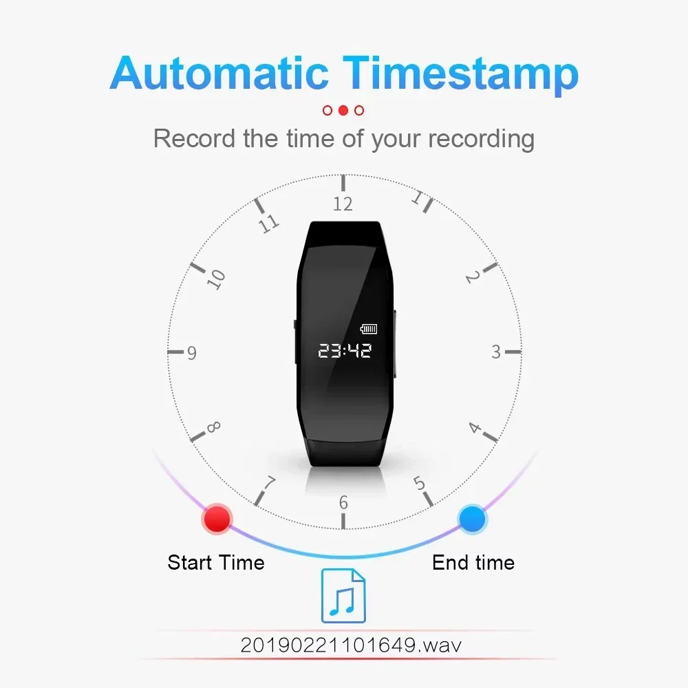 1080P HD Action Camera Professional Recorder Watch Sports Video Voice Protable Watch Mini Cam Suitable for Outdoor Meeting