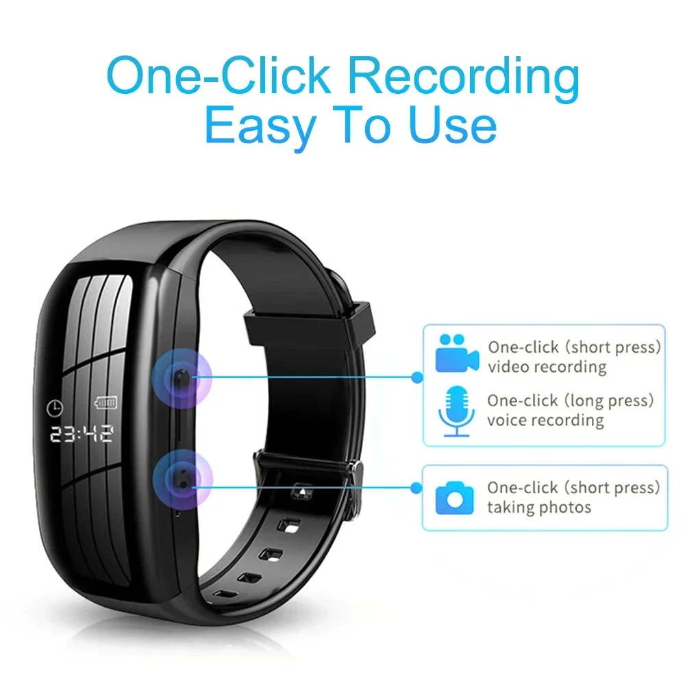 1080P HD Action Camera Professional Recorder Watch Sports Video Voice Protable Watch Mini Cam Suitable for Outdoor Meeting