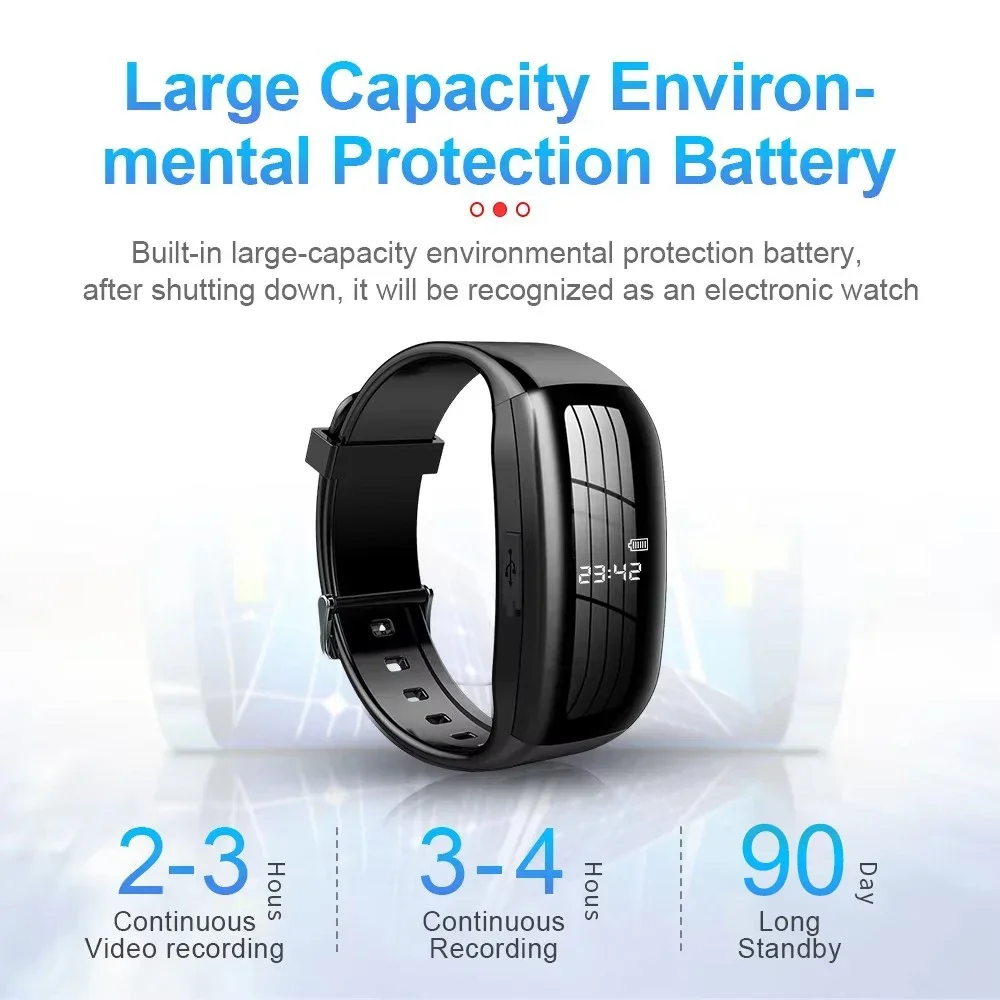 1080P HD Action Camera Professional Recorder Watch Sports Video Voice Protable Watch Mini Cam Suitable for Outdoor Meeting