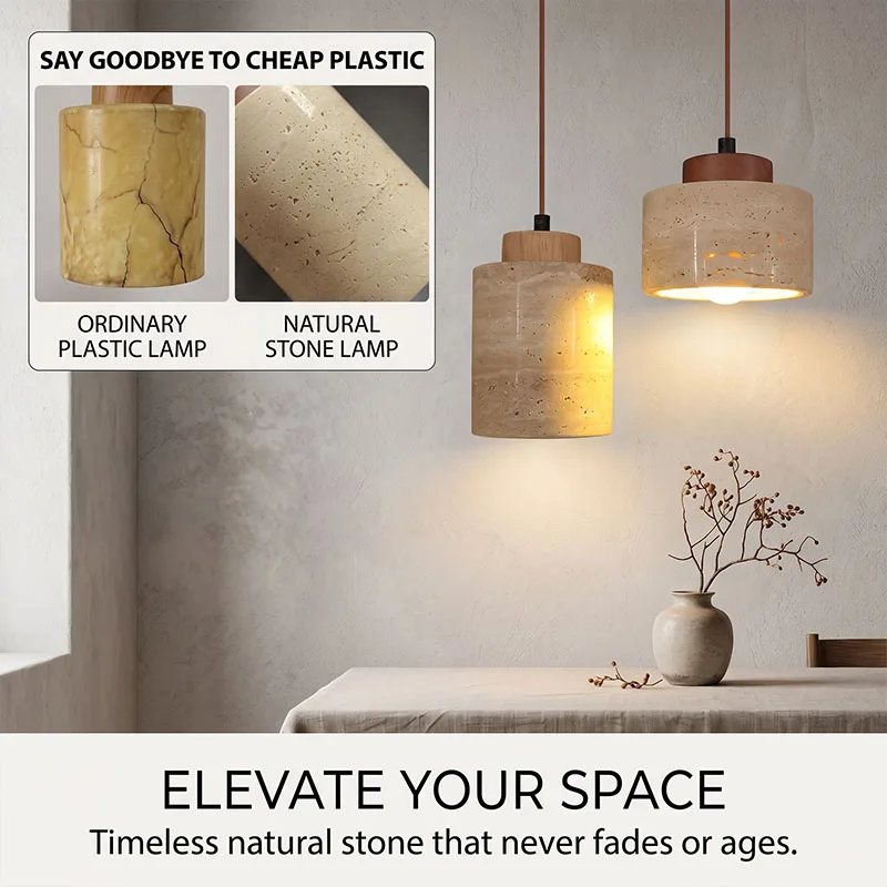 Japanese Modern Designer Wabi-Sabai Bedroom Bedside Lighting Bar B&B Yellow Cave Stone Chandelier Bedside Hanging Wire Lamp