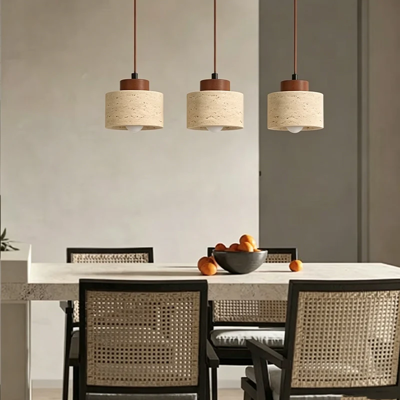 Japanese Modern Designer Wabi-Sabai Bedroom Bedside Lighting Bar B&B Yellow Cave Stone Chandelier Bedside Hanging Wire Lamp
