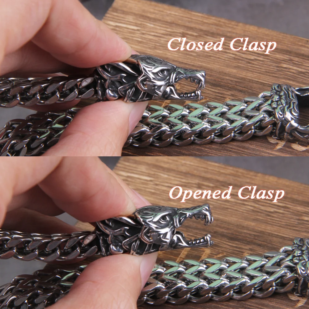 Viking Ouroboros vintage punk bracelet for men stainless steel fashion Jewelry hippop street culture