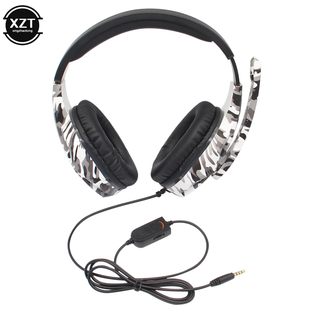 Camouflage Gaming Headset 3.5mm AUX Jack Wired Headphones Gamer Cool Game Headphone With Microphone ForPS4 ForXbox One PC Phone