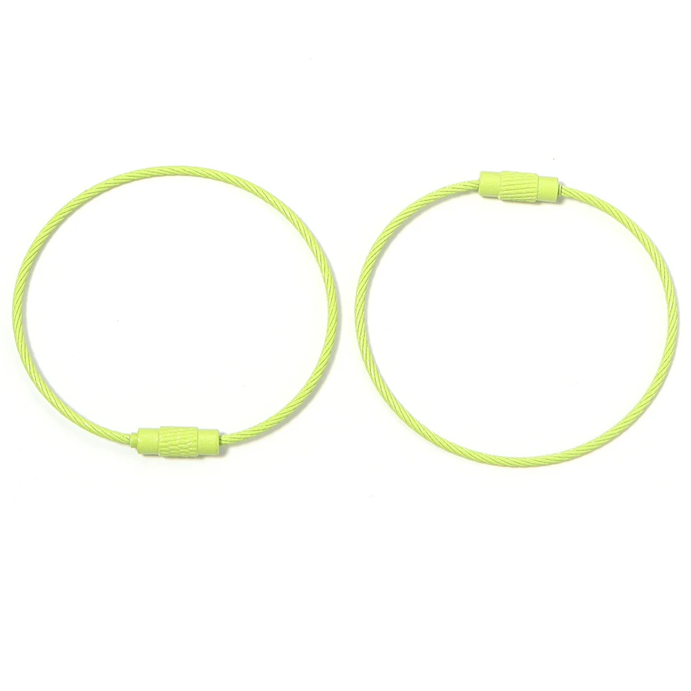10pcs/lot Stainless Steel Wire Keychains Colorful Round Cable Loop Screw Lock Rope Rings For DIY Keyrings Key Chains Accessories
