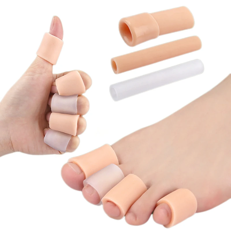 1/2Pairs Silicone Toe Cover Elastic Finger Protective Tube Toe Protection Pipe Reduce Friction Gel Foot Protector Pedicure