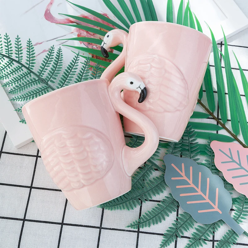 Creative Pink Flamingo Mug Coffee Cup Travel Coffee Mug Ceramic Cups For Coffee Tea Cups And Mugs Pink Flamingo Cup