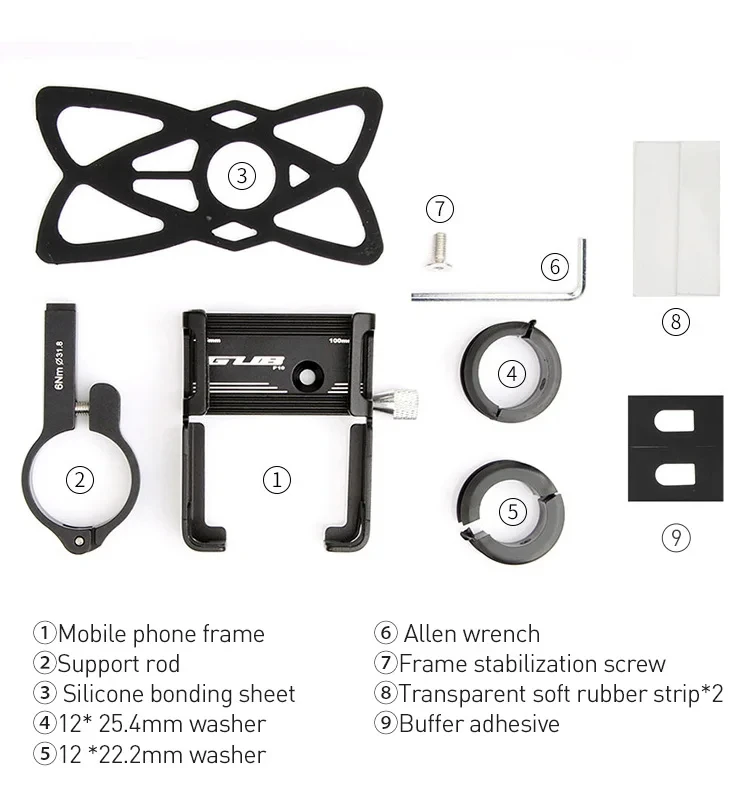 GUB P10 Bike Phone Holder Bracket Aluminum Alloy Motorcycle Bicycle Stand Mount Support Handlebar Clip for 55-100mm