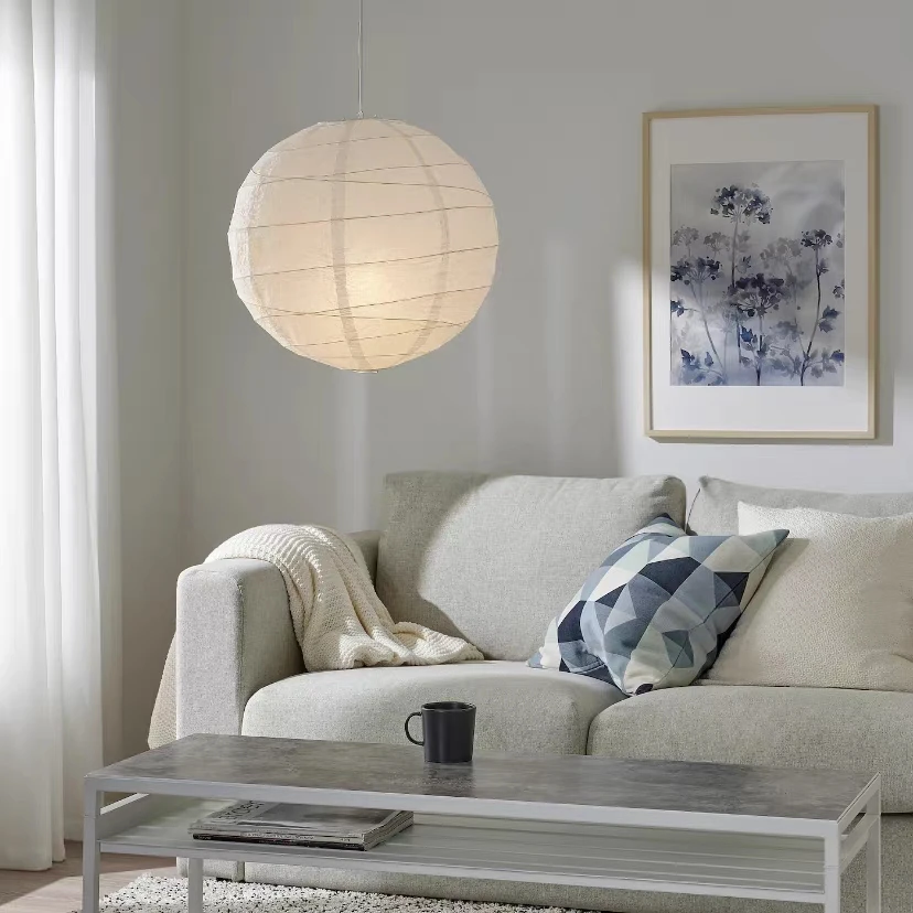 Noguchi Rice Paper Pendant Light Japanese Paper Hanging Lamps Minimalist Model Ceiling Paper Lantern Light for Home/Cafe Decor
