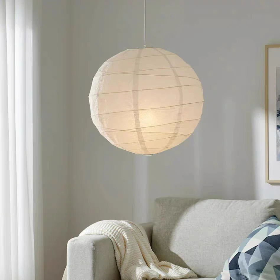 Noguchi Rice Paper Pendant Light Japanese Paper Hanging Lamps Minimalist Model Ceiling Paper Lantern Light for Home/Cafe Decor