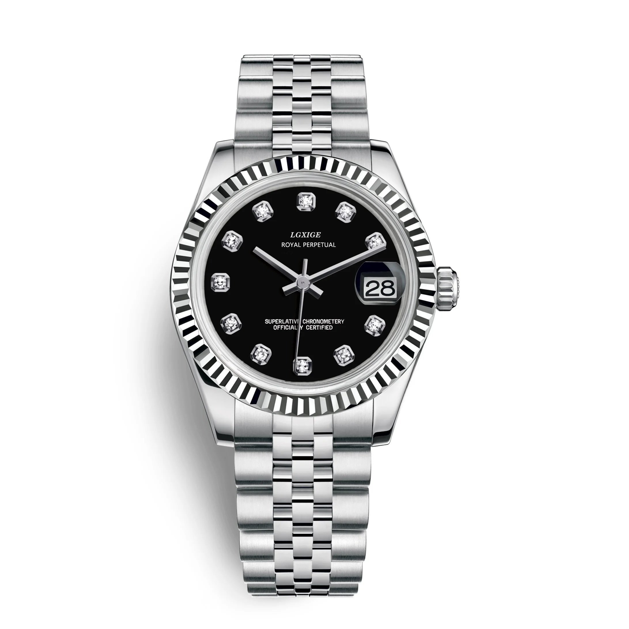 LGXIGE Quartz Elegant Dress Wristwatch Luxury Stainless Steel Waterproof Watch For Women Date Display Original Woman Wrist Watch