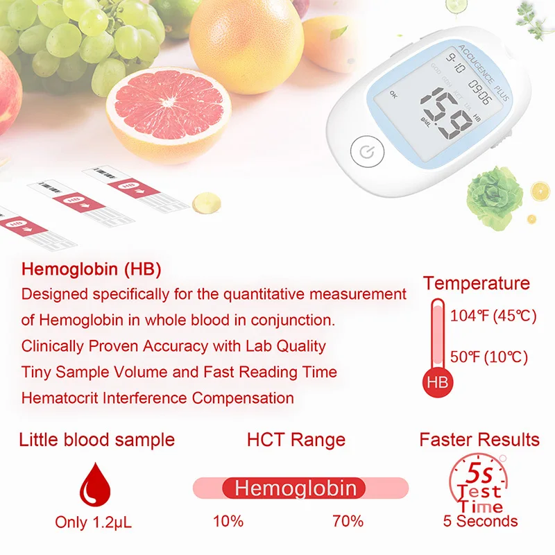 ACCUGENCE Blood Glucose Ketone Hemoglobin Uric Acid Test Strips Diabetes Gout HB Anemia for PM800 PM900 Multifunctional Monitor