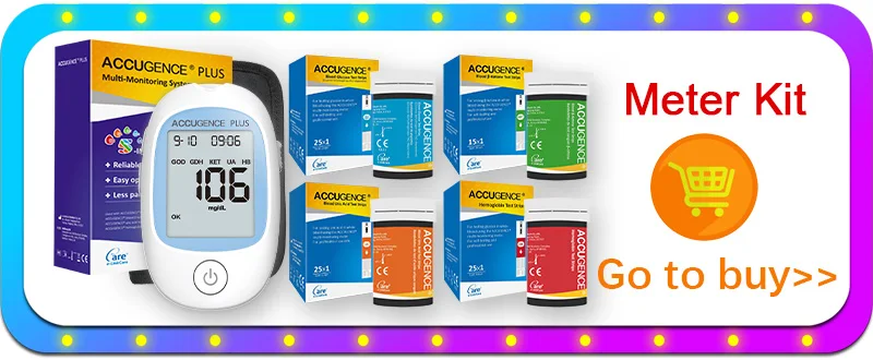 ACCUGENCE Blood Glucose Ketone Hemoglobin Uric Acid Test Strips Diabetes Gout HB Anemia for PM800 PM900 Multifunctional Monitor