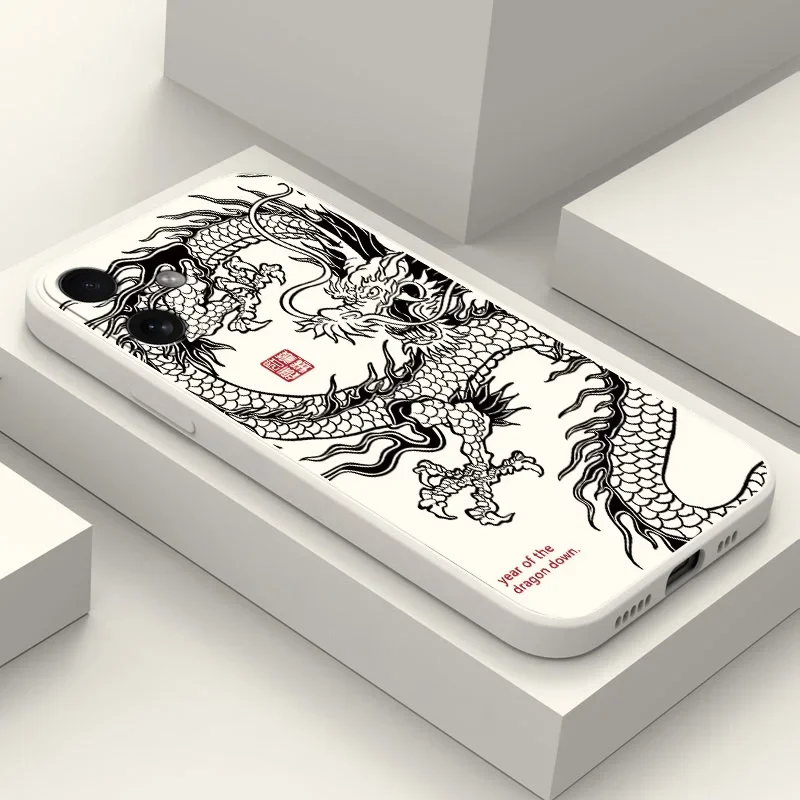Fashion Chinese Dragon Phone Case For iPhone 18 17 16 15 11 12 14 13 Pro Max Mini X XS XR 7 Plus 17E Air Shockproof Cover Fundas