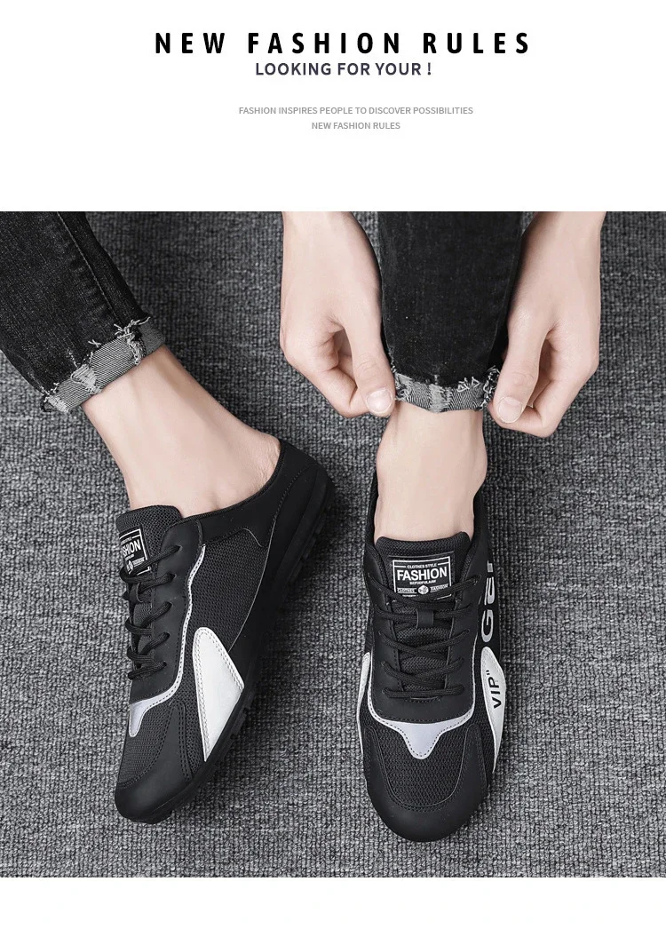 Men Slippers Trend Baotou Shoes for Men Summer Breathable Casual Shoe Vulcanized Flats Male Sneakers Half Slip-on Shoes