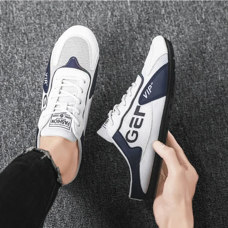 Men Slippers Trend Baotou Shoes for Men Summer Breathable Casual Shoe Vulcanized Flats Male Sneakers Half Slip-on Shoes