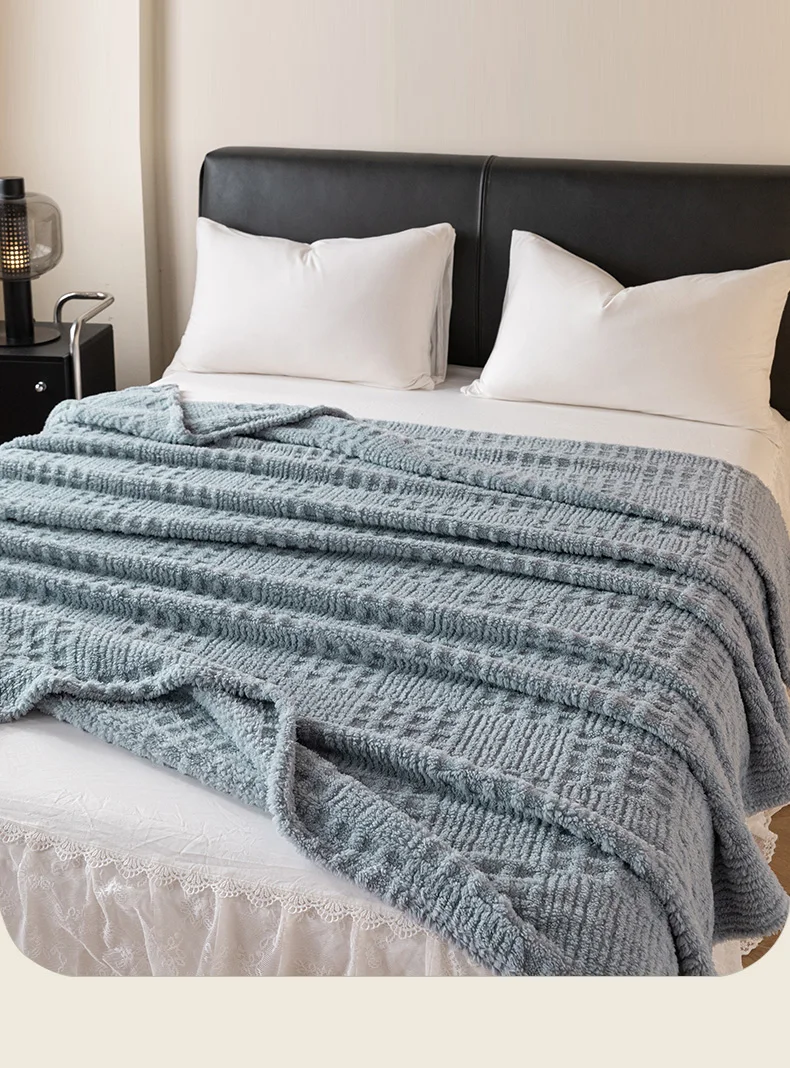 New Tafu Velvet Autumn Warm Blanket Soft Skin-friendly Cozy Waffle Sofa Blanket Winter Warmth Antistatic Multifunctional Blanket