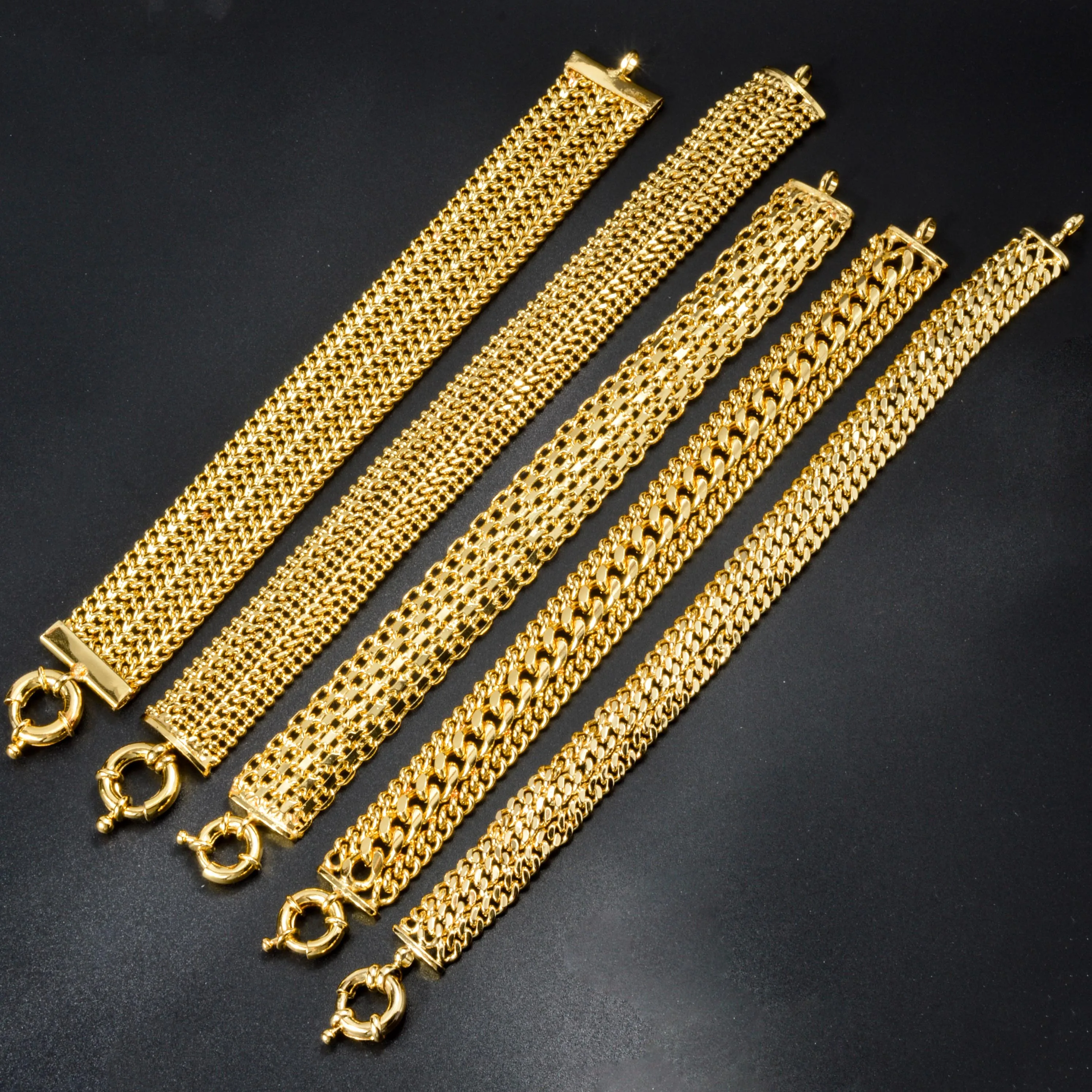 1.5cm Wide Chain Bracelet For Men Women 2024 New Trendy Cuban Chain Men Bracelet Classic Copper Link Chain 7in 8in Bracelet Gift