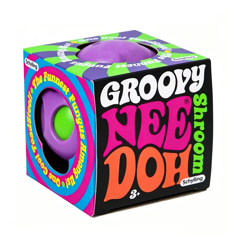 Schylling Groovy Needoh Shroom Mushroom Tactile Sensory Toy Squeeze Stress Relief Soft Dough Squishy Vent Decompression Ball