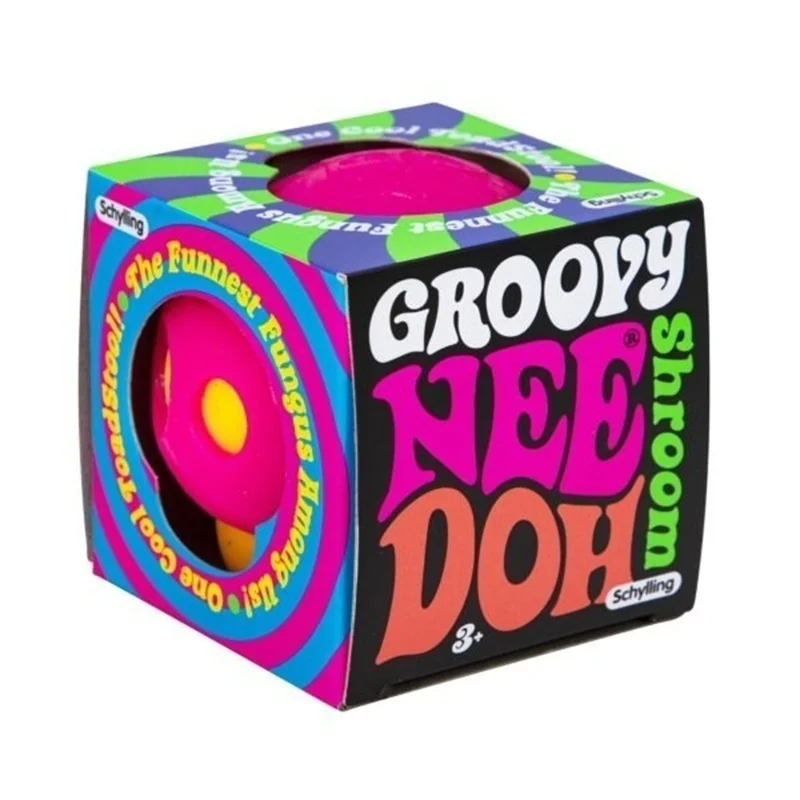 Schylling Groovy Needoh Shroom Mushroom Tactile Sensory Toy Squeeze Stress Relief Soft Dough Squishy Vent Decompression Ball